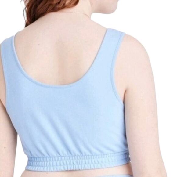 Hello Kitty x Pusheen Sky Blue Sleeveless Bra Tank Crop Top Whimsical Preppy XXL - Picture 2 of 9